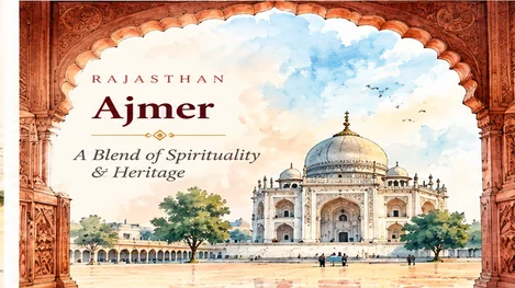 Hand-painted Rajasthan illustration representing Ajmer