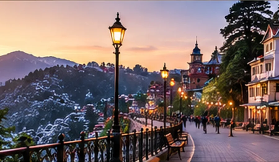 Shimla hill town and Mall Road