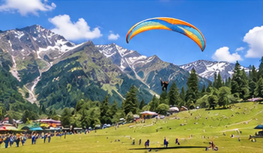 Solang Valley with Himalayan mountains